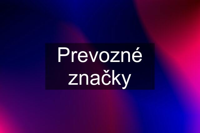 Prevozné značky