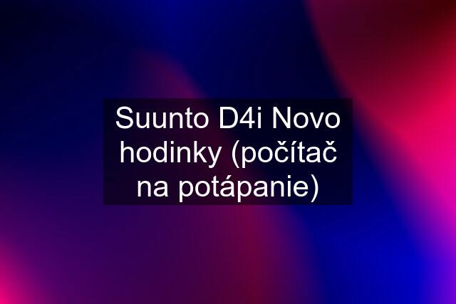 Suunto D4i Novo hodinky (počítač na potápanie)