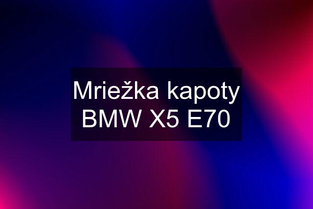 Mriežka kapoty BMW X5 E70