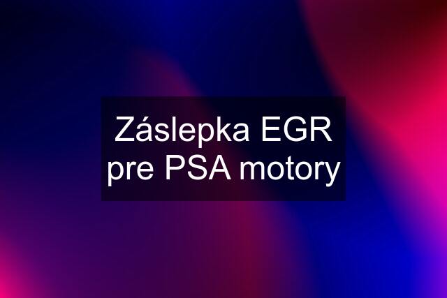 Záslepka EGR pre PSA motory