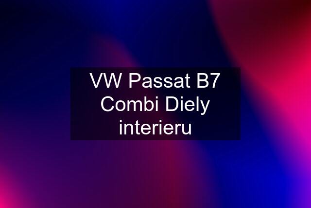 VW Passat B7 Combi Diely interieru