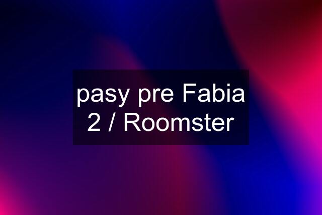 pasy pre Fabia 2 / Roomster