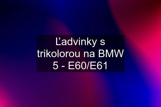 Ľadvinky s trikolorou na BMW 5 - E60/E61