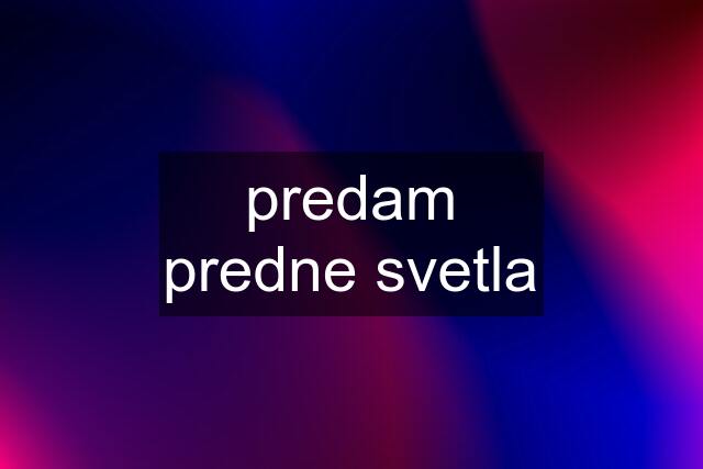 predam predne svetla