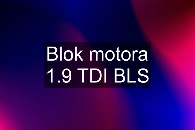 Blok motora 1.9 TDI BLS