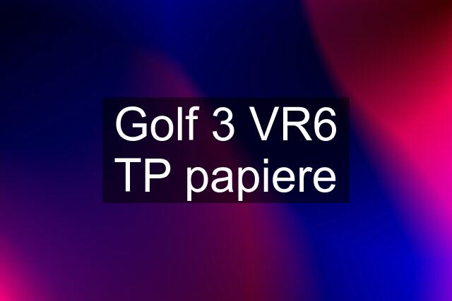 Golf 3 VR6 TP papiere