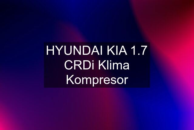 HYUNDAI KIA 1.7 CRDi Klima Kompresor