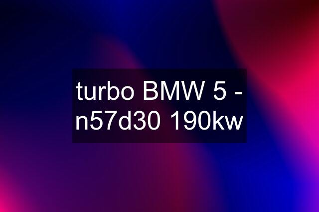 turbo BMW 5 - n57d30 190kw