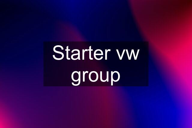 Starter vw group