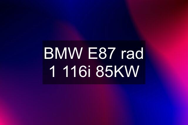 BMW E87 rad 1 116i 85KW