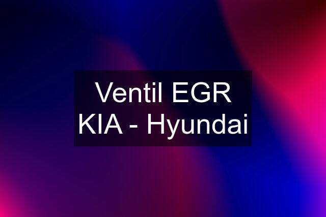 Ventil EGR KIA - Hyundai