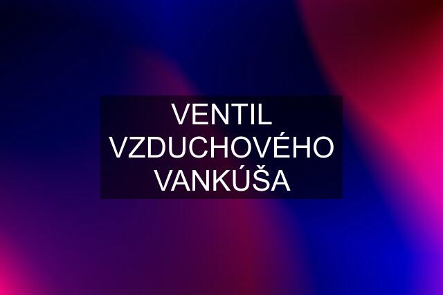 VENTIL VZDUCHOVÉHO VANKÚŠA