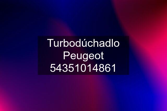 Turbodúchadlo Peugeot 54351014861