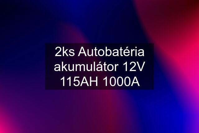 2ks Autobatéria akumulátor 12V 115AH 1000A