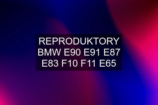 REPRODUKTORY BMW E90 E91 E87 E83 F10 F11 E65