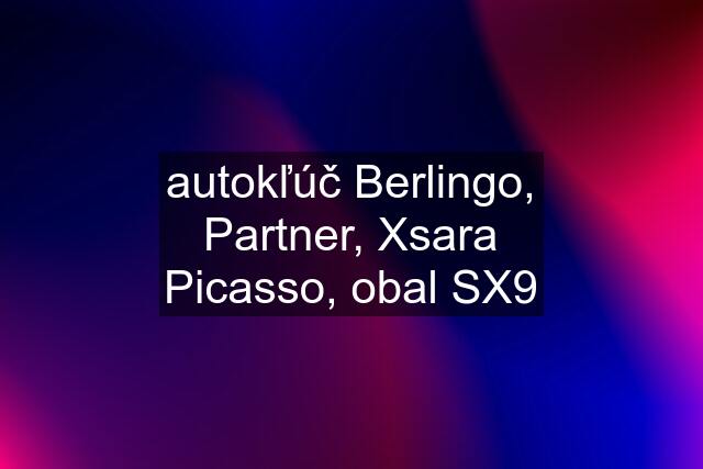 autokľúč Berlingo, Partner, Xsara Picasso, obal SX9