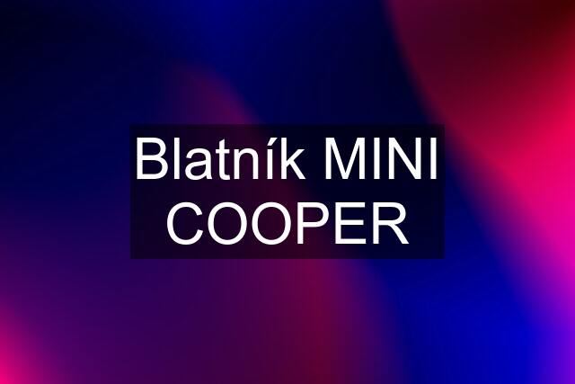 Blatník MINI COOPER