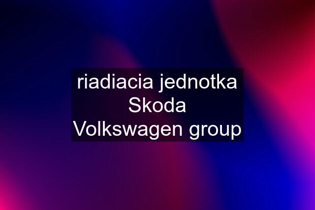 riadiacia jednotka Skoda Volkswagen group