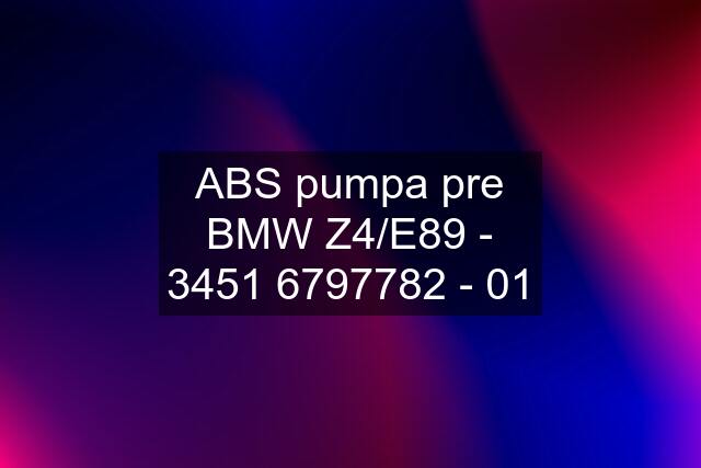 ABS pumpa pre BMW Z4/E89 - 2 - 01