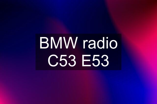 BMW radio C53 E53