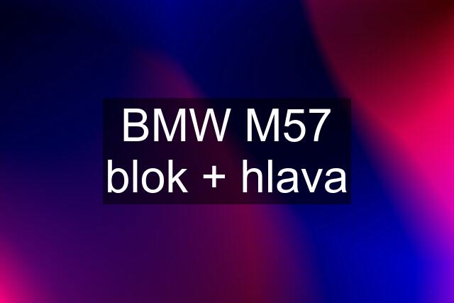 BMW M57 blok + hlava