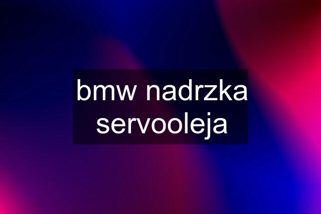 bmw nadrzka servooleja