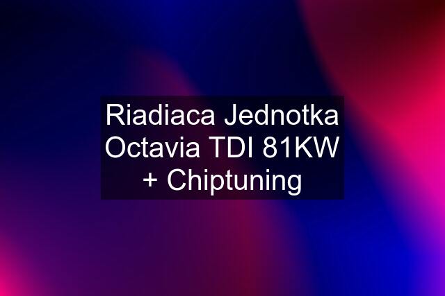 Riadiaca Jednotka Octavia TDI 81KW + Chiptuning