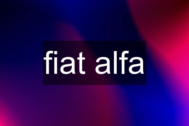 fiat alfa