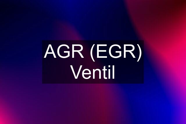 AGR (EGR) Ventil