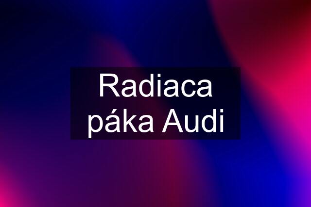 Radiaca páka Audi