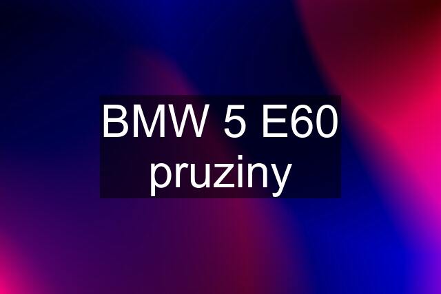 BMW 5 E60 pruziny