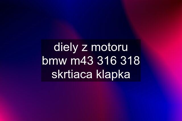 diely z motoru bmw m43 316 318	skrtiaca klapka