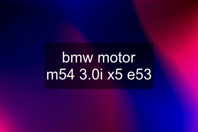 bmw motor	m54 3.0i x5 e53