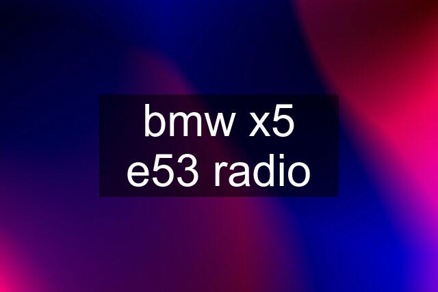 bmw x5 e53 radio