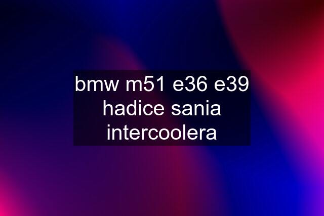 bmw m51 e36 e39 hadice sania intercoolera