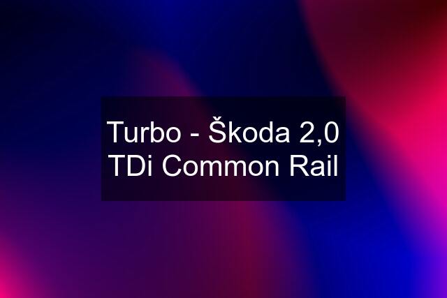 Turbo - Škoda 2,0 TDi Common Rail