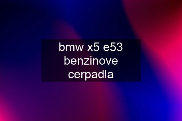 bmw x5 e53 benzinove cerpadla