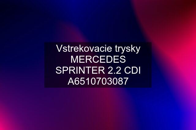 Vstrekovacie trysky MERCEDES SPRINTER 2.2 CDI A6510703087