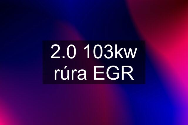 2.0 103kw rúra EGR