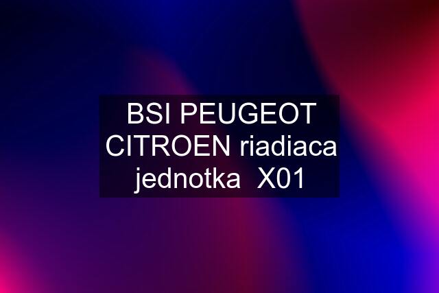 BSI PEUGEOT CITROEN riadiaca jednotka  X01