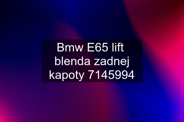 Bmw E65 lift  blenda zadnej kapoty 7145994