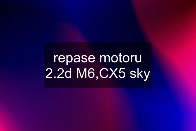 repase motoru 2.2d M6,CX5 sky