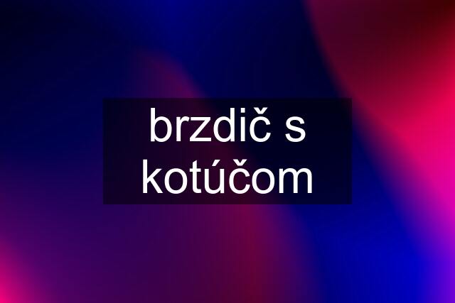 brzdič s kotúčom