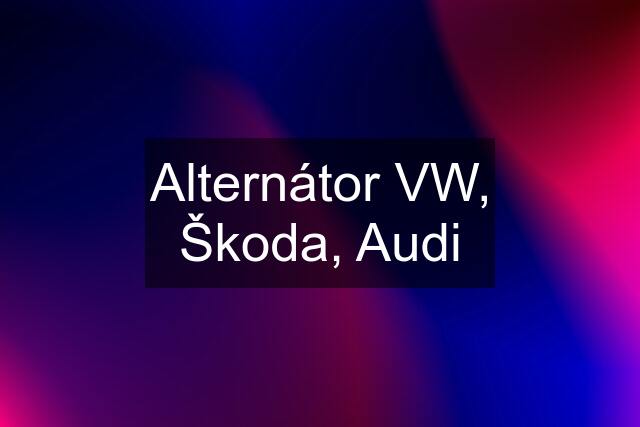 Alternátor VW, Škoda, Audi