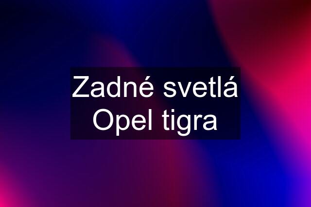 Zadné svetlá Opel tigra