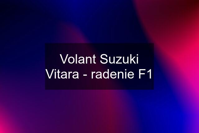 Volant Suzuki Vitara - radenie F1