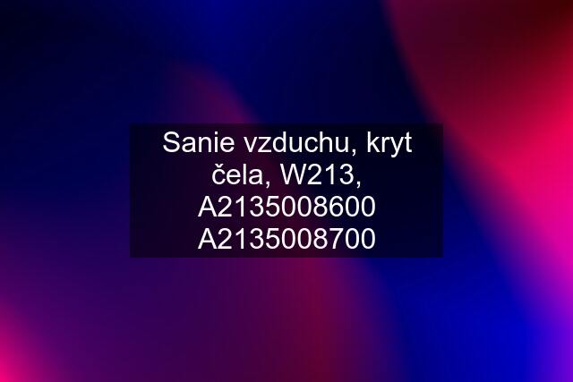 Sanie vzduchu, kryt čela, W213, A2135008600 A2135008700