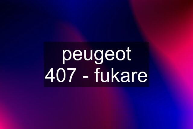 peugeot 407 - fukare