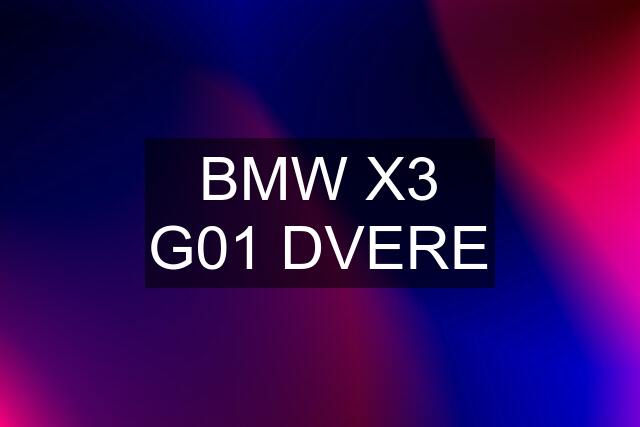 BMW X3 G01 DVERE
