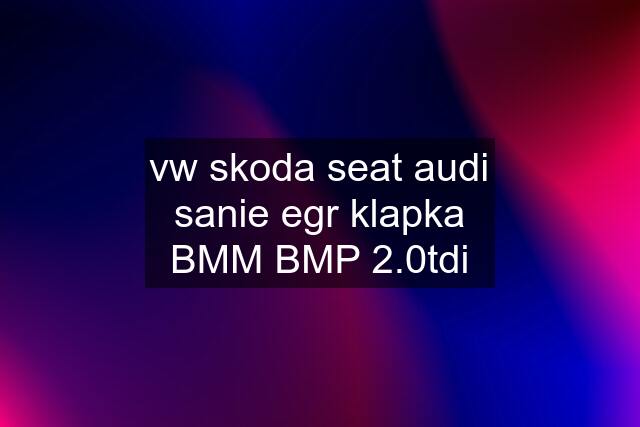 vw skoda seat audi sanie egr klapka BMM BMP 2.0tdi